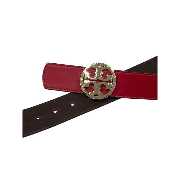 Tory Burch Miller Belt, Red Brown Reversible, KB448 - Picture 1 of 2